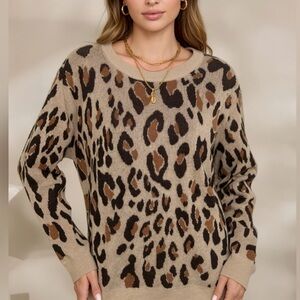 NWOT A New Day Animal Print Lightweight Sweater Sz XL (fits more like a Large)